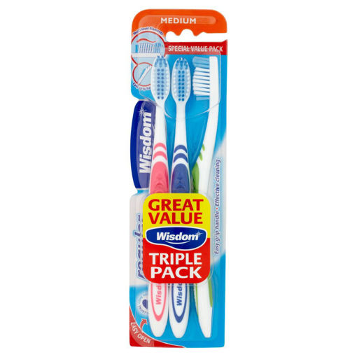 Wisdom Regular Plus Medium Toothbrushes - Pack of 3