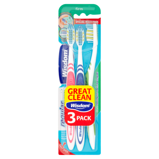 Wisdom Regular Plus Firm Toothbrushes - Pack of 3