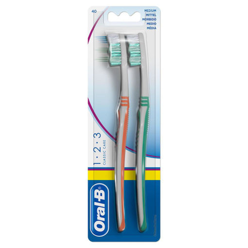 Oral-B 123 Classic Care Medium Toothbrush - Pack of 2
