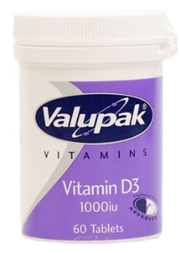 Picture of Valupak Vitamin D3 1000IU Tablets 60's