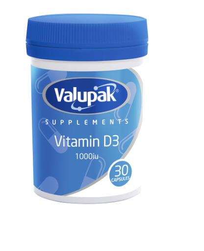 Picture of Valupak Vitamin D31000iu Capsules 30's